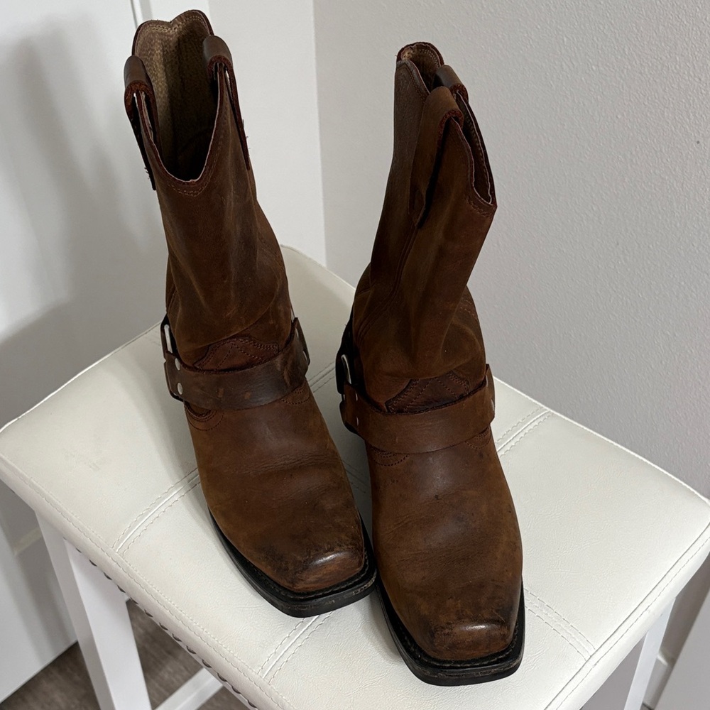 Women’s Durango Brown Leather Harness Boots Size 8 - Picture 3 of 13